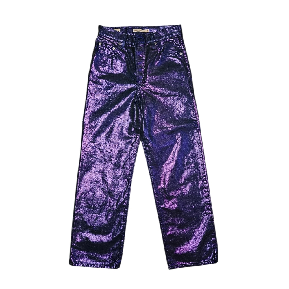 Levi's Straight Ankle Ribcage Jeans In Shiny Purple / Candy Coated, 26